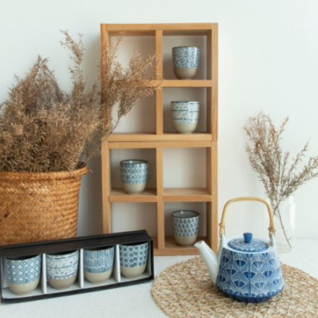 Blue & White Ceramic Teapot Set