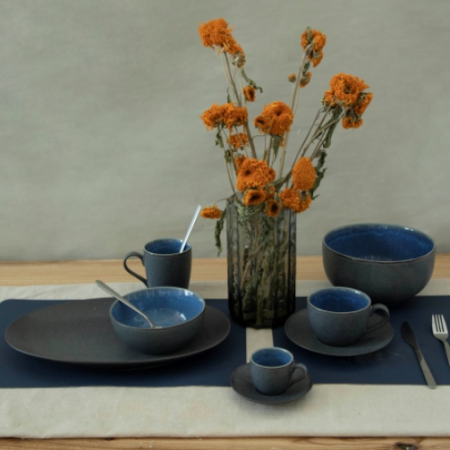 Deep Blue Ceramic Dining Set