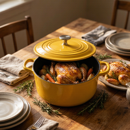 7-Quart Large Enameled Cast Iron Dutch Oven