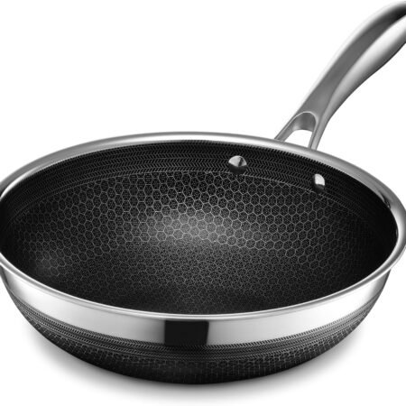10 Inch Hybrid Nonstick Wok, Stay-Cool Handle, Dishwasher and Oven Safe, Compatible with All Cooktops, Induction Ready